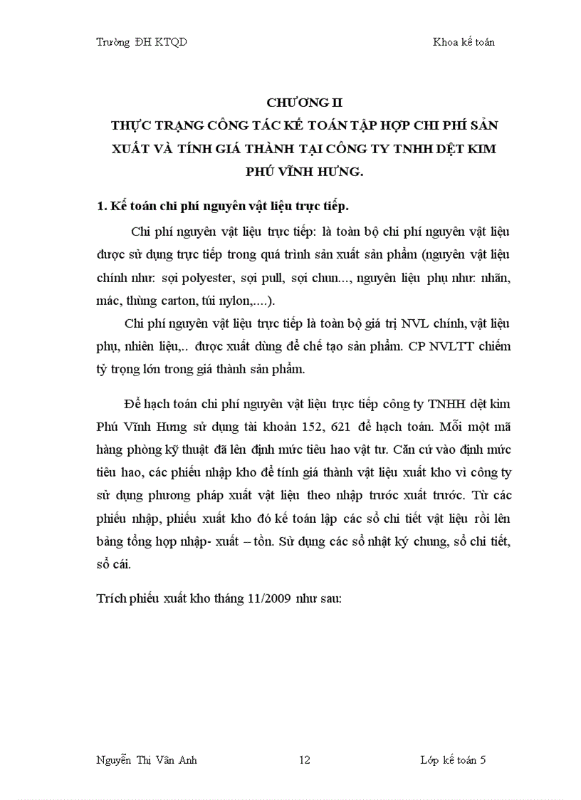 image for page Hoàn thiện công tác kế toán tập hợp chi phí sản xuất và tính giá thành sản phẩm tại Công ty TNHH dệt kim Phú Vĩnh Hưng nhật ký chung ko lý luận