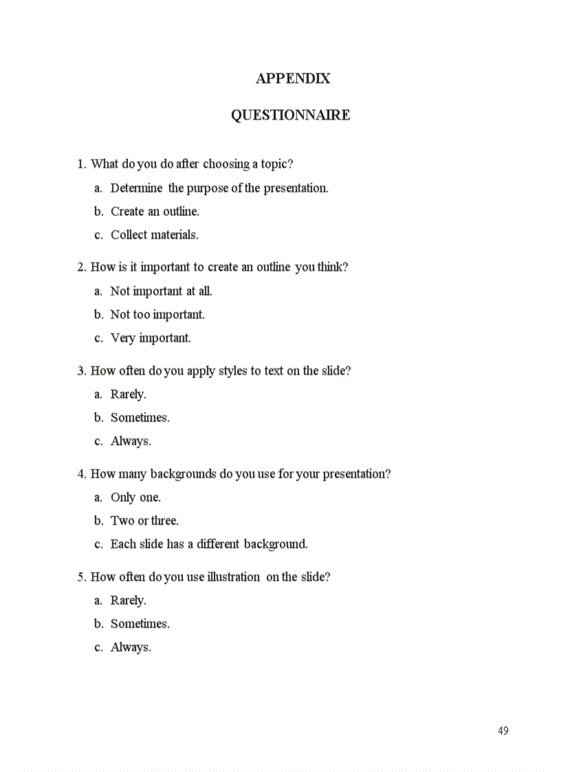 image for page Some strategies to give an effective PowerPoint presentation for the 4th year student of English Faculty Hanoi Open University