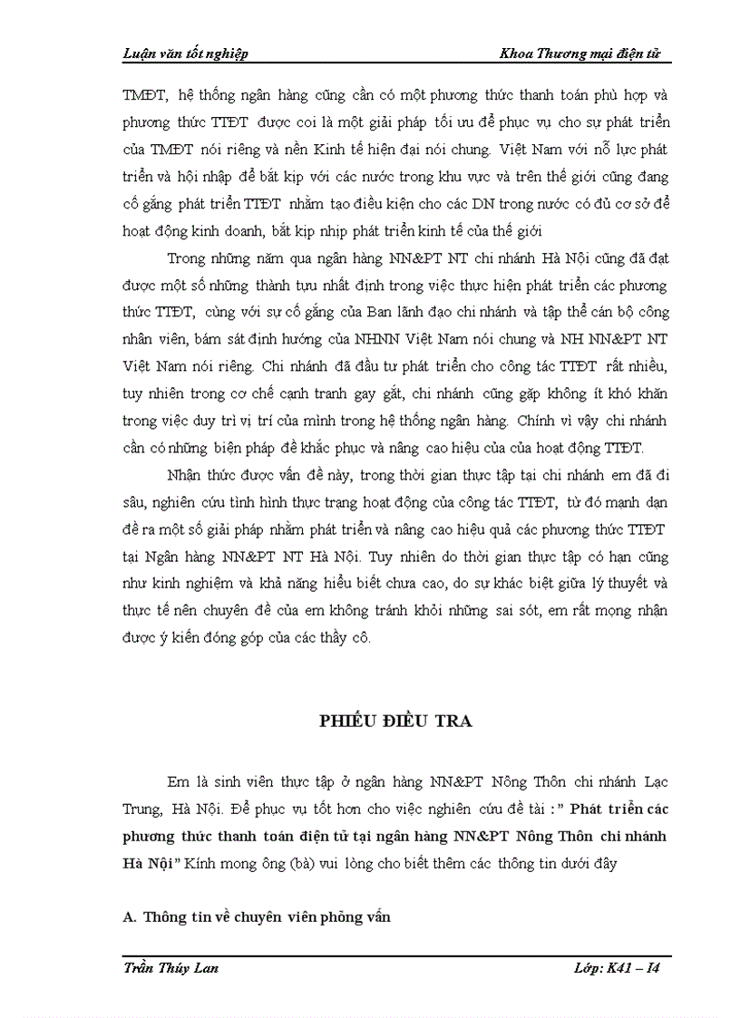 image for page Luận văn Phát triển phương thức Thanh toán điện tử trong Ngân hàng NN PT NT chi nhánh Hà Nội