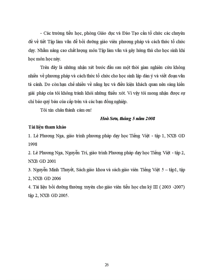 image for page Hướng dẫn học sinh lớp 5 lập dàn ý và viết đoạn văn tả cảnh