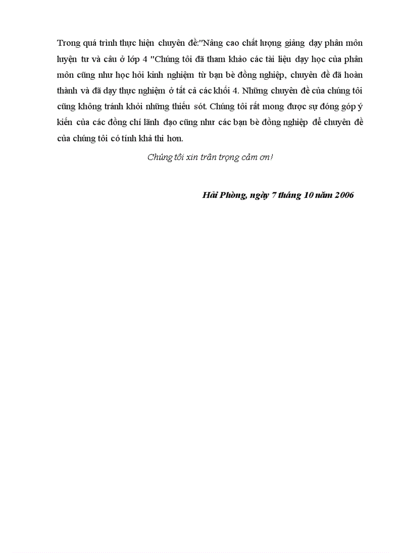 image for page Nâng cao chất lượng giảng dạy phân môn luyện từ và câu ở lớp 4