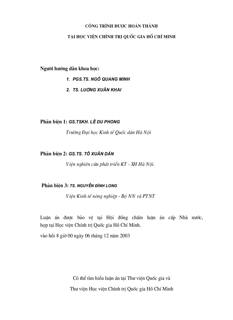 image for page Hoàn thiện các chính sách kinh tế phát triển nông nghiệp nông thôn ngoại thành Hà Nội theo hướng CNH HĐH