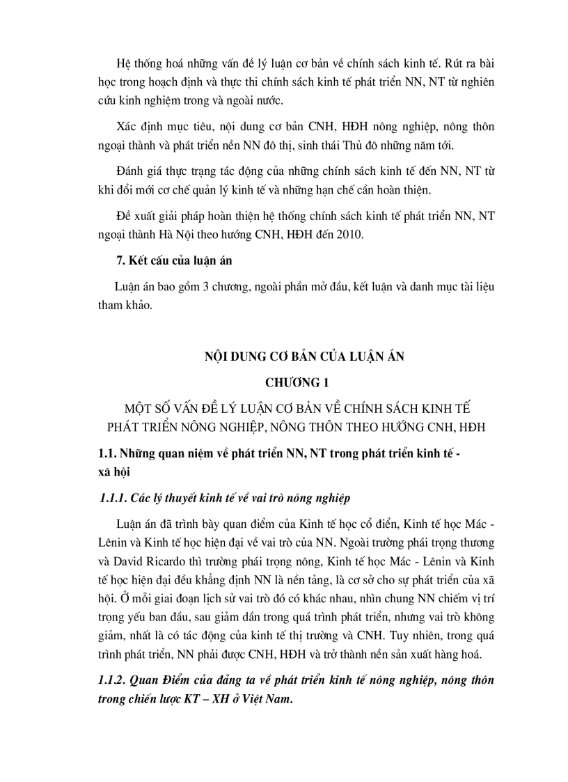 image for page Hoàn thiện các chính sách kinh tế phát triển nông nghiệp nông thôn ngoại thành Hà Nội theo hướng CNH HĐH