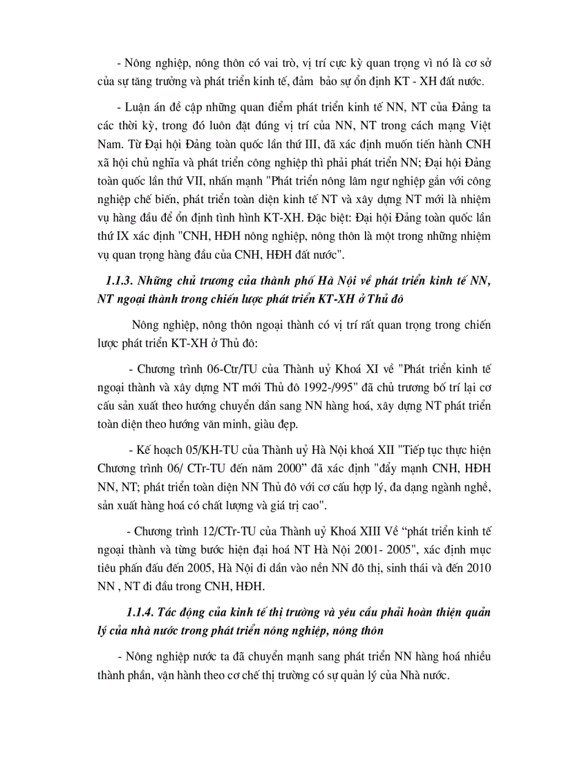 image for page Hoàn thiện các chính sách kinh tế phát triển nông nghiệp nông thôn ngoại thành Hà Nội theo hướng CNH HĐH