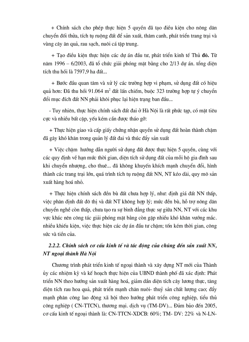 image for page Hoàn thiện các chính sách kinh tế phát triển nông nghiệp nông thôn ngoại thành Hà Nội theo hướng CNH HĐH
