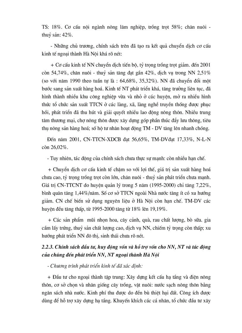 image for page Hoàn thiện các chính sách kinh tế phát triển nông nghiệp nông thôn ngoại thành Hà Nội theo hướng CNH HĐH