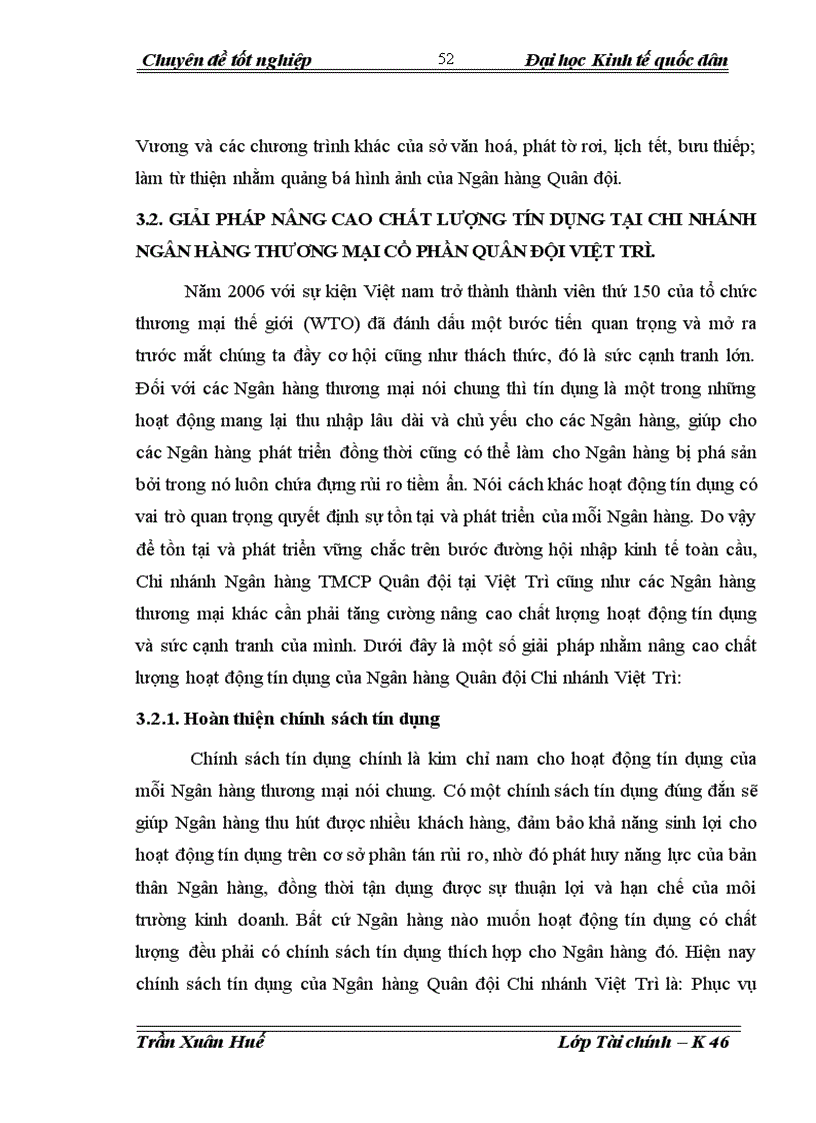 image for page Nâng cao chất lượng tín dụng tại Chi nhánh Ngân hàng TMCP Quân đội Việt Trì