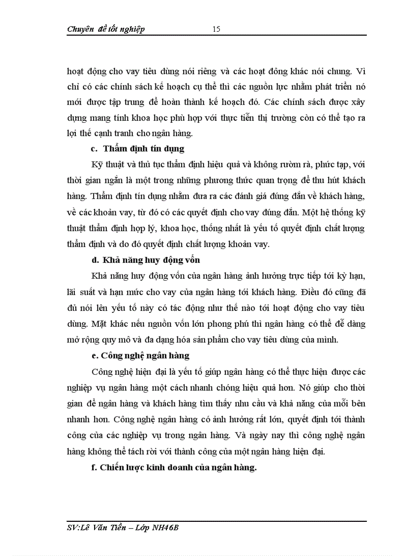 image for page Phát triển hoạt động cho vay tiêu dùng ở Chi nhánh Ngân hàng Nông nghịêp và Phát triển nông thôn Lánh Hạ