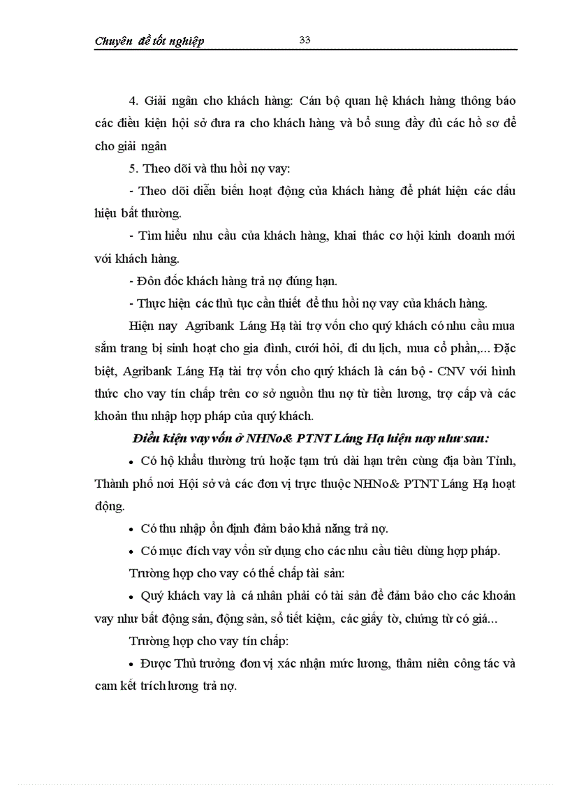 image for page Phát triển hoạt động cho vay tiêu dùng ở Chi nhánh Ngân hàng Nông nghịêp và Phát triển nông thôn Lánh Hạ