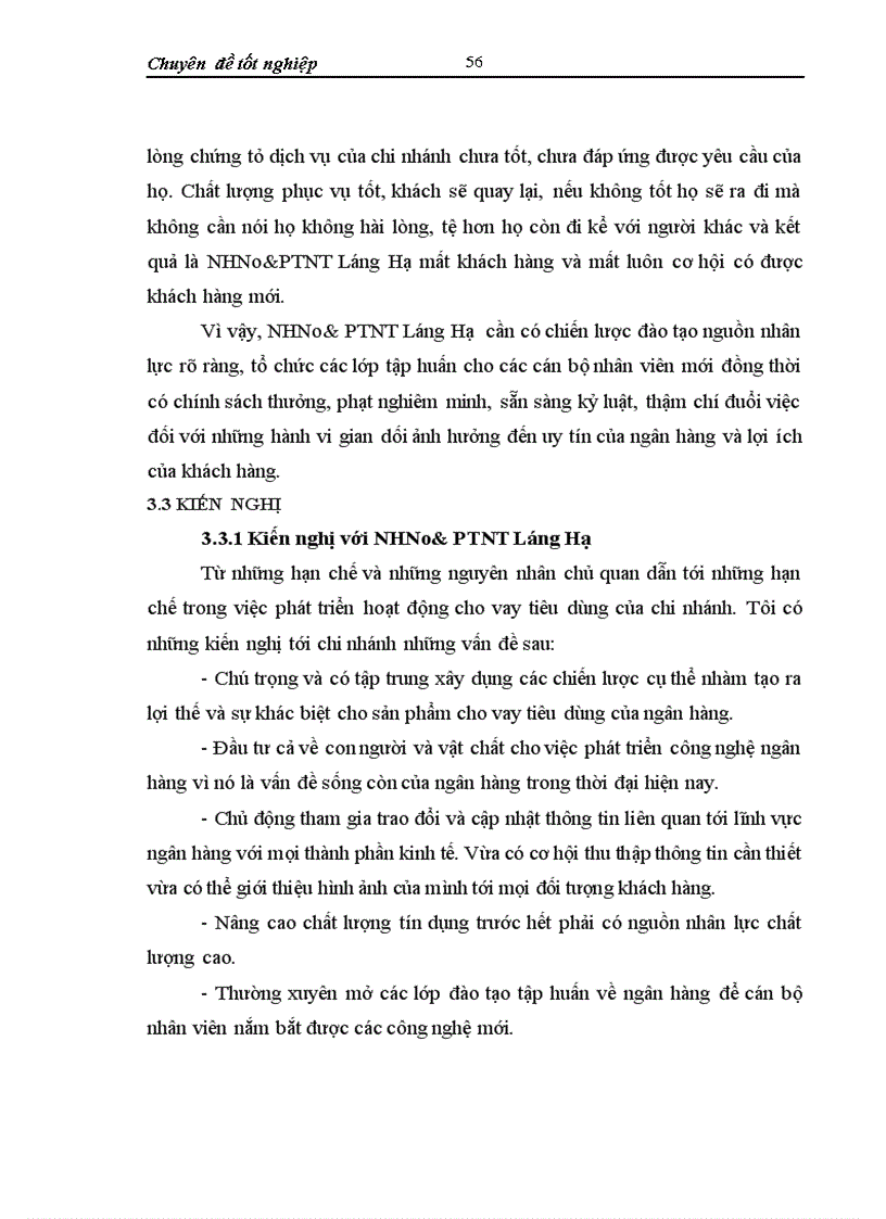 image for page Phát triển hoạt động cho vay tiêu dùng ở Chi nhánh Ngân hàng Nông nghịêp và Phát triển nông thôn Lánh Hạ