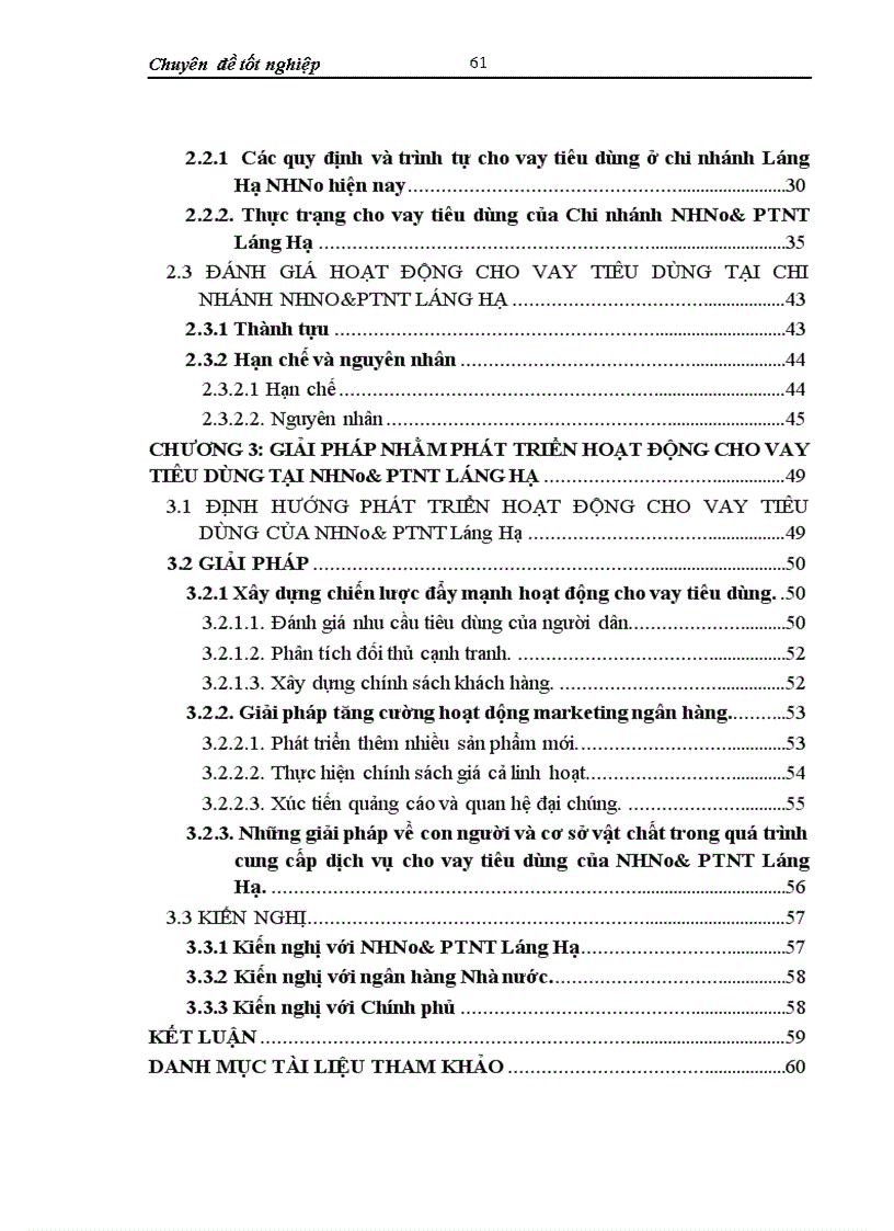 image for page Phát triển hoạt động cho vay tiêu dùng ở Chi nhánh Ngân hàng Nông nghịêp và Phát triển nông thôn Lánh Hạ