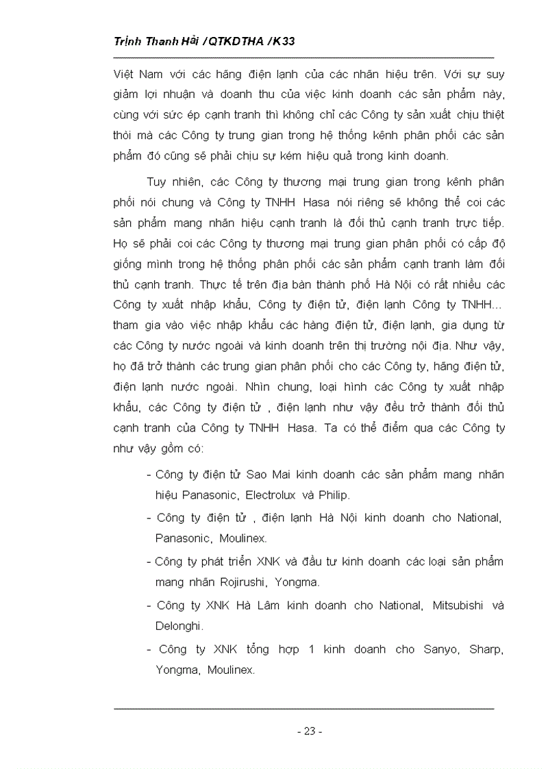 image for page Phân tích tình hình thị trường của Công ty TNHH Hasa