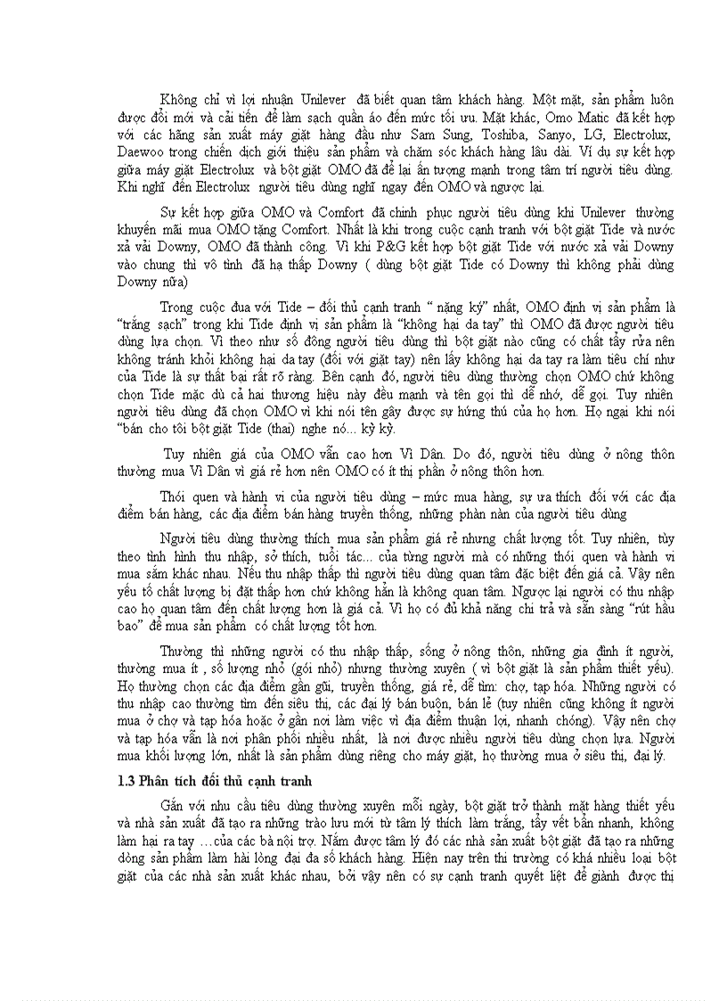 image for page Hành vi khách hang đối với sản phẩm bột giặt OMO