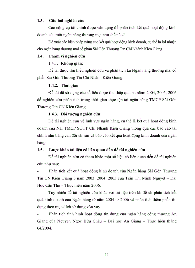 image for page Phân tích kết quả hoạt động kinh doanh của Ngân hàng thương mại cổ phần Sài Gòn Thương Tín Chi Nhánh Kiên Giang