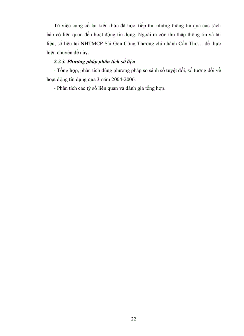 image for page Phân tích hoạt động tín dụng tại Ngân hàng Thương Mại Cổ Phần Sài Gòn Công Thương chi nhánh Cần Thơ
