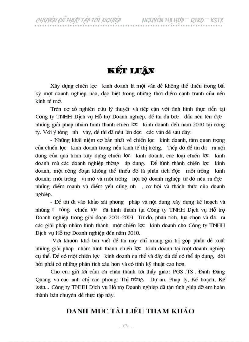 image for page Một số giải pháp góp phần xây dựng chiến lược kinh doanh tại Công ty TNHH Dịch vụ Hỗ trợ Doanh nghiệp