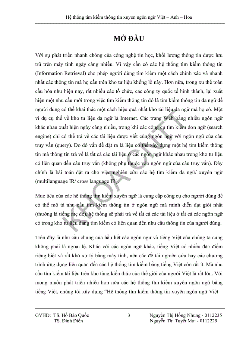 image for page Hệ thống tìm kiếm thông tin xuyên ngôn ngữ Việt Anh Hoa