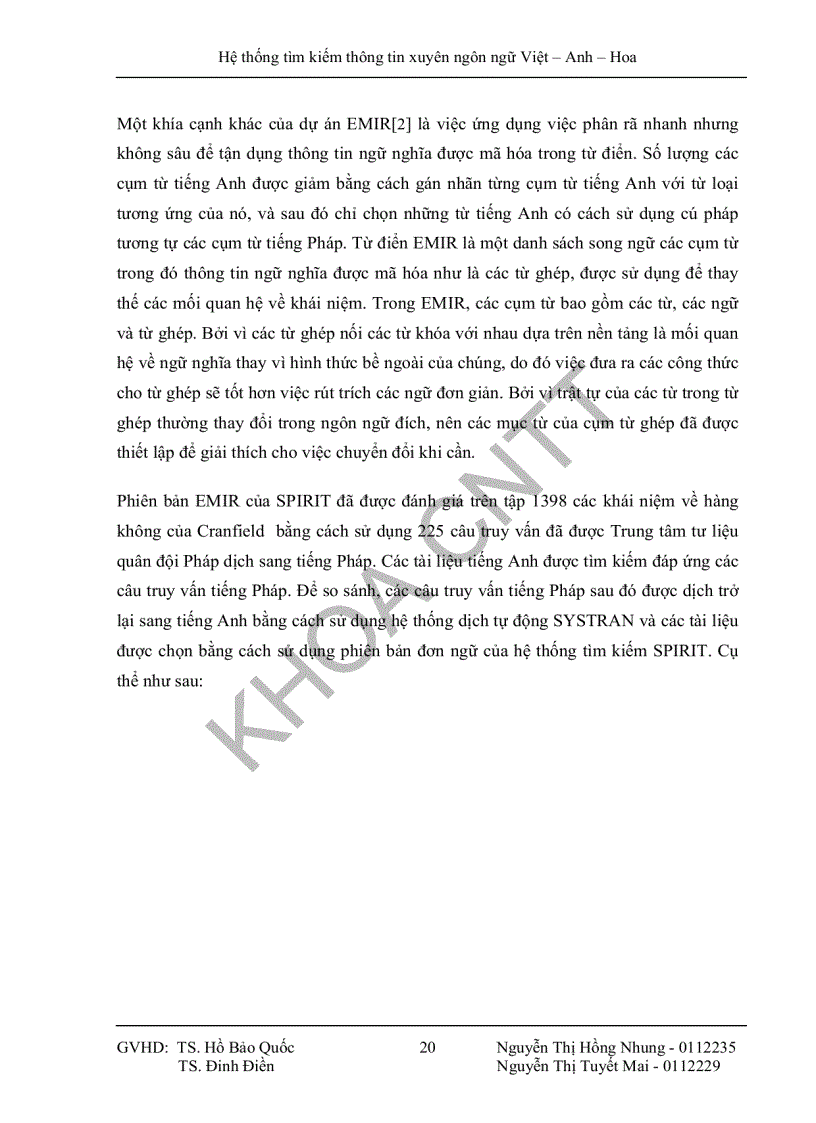 image for page Hệ thống tìm kiếm thông tin xuyên ngôn ngữ Việt Anh Hoa