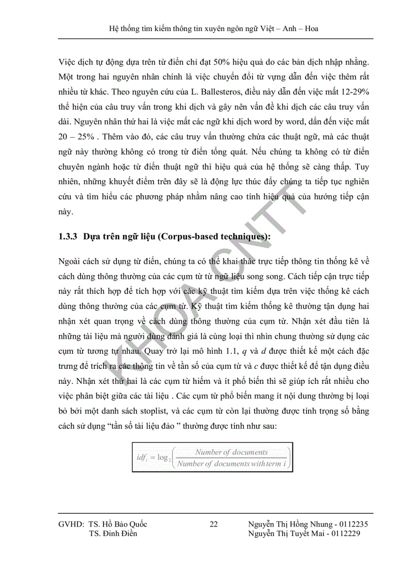 image for page Hệ thống tìm kiếm thông tin xuyên ngôn ngữ Việt Anh Hoa