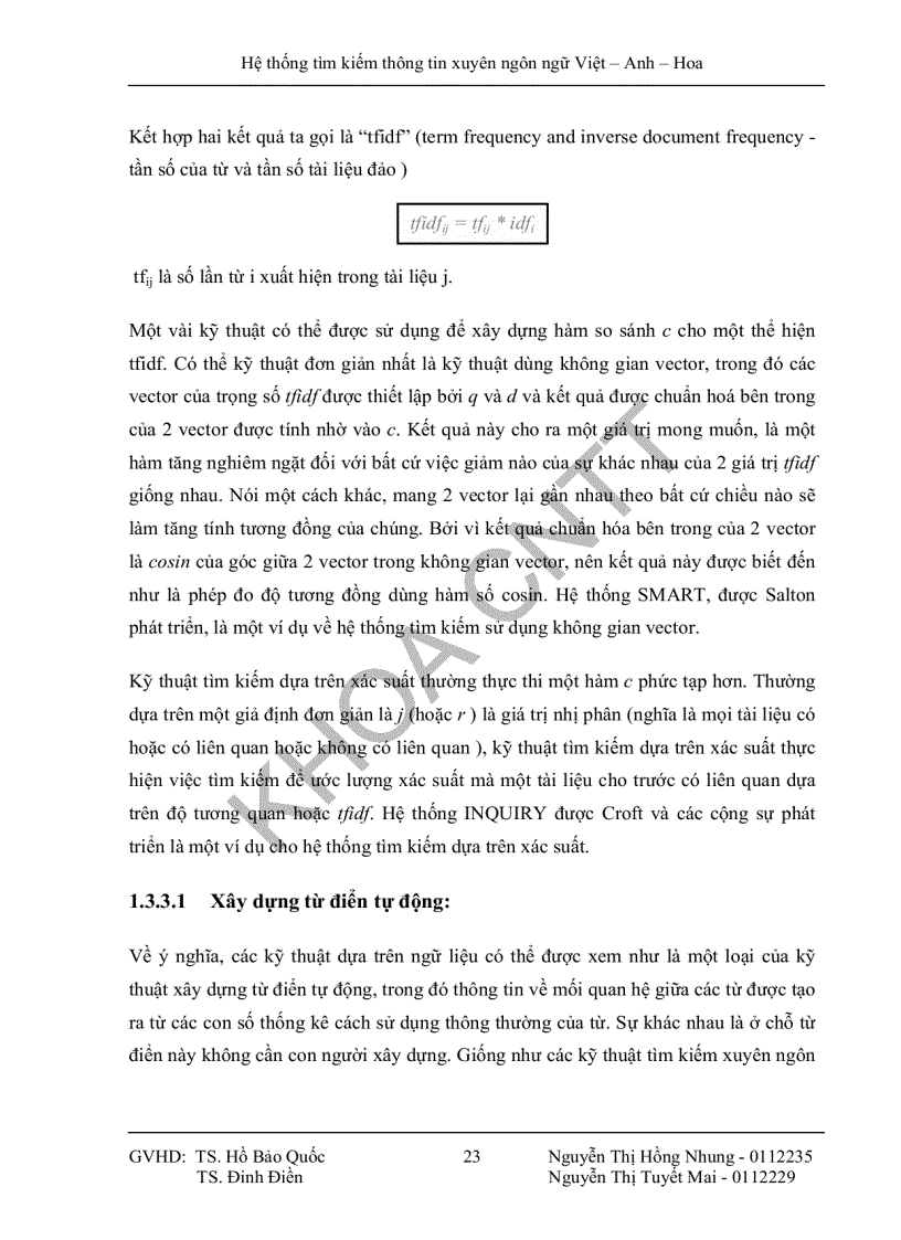 image for page Hệ thống tìm kiếm thông tin xuyên ngôn ngữ Việt Anh Hoa