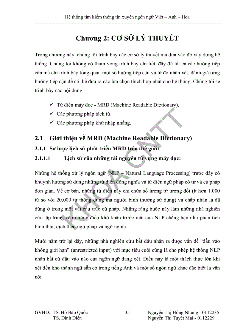 image for page Hệ thống tìm kiếm thông tin xuyên ngôn ngữ Việt Anh Hoa