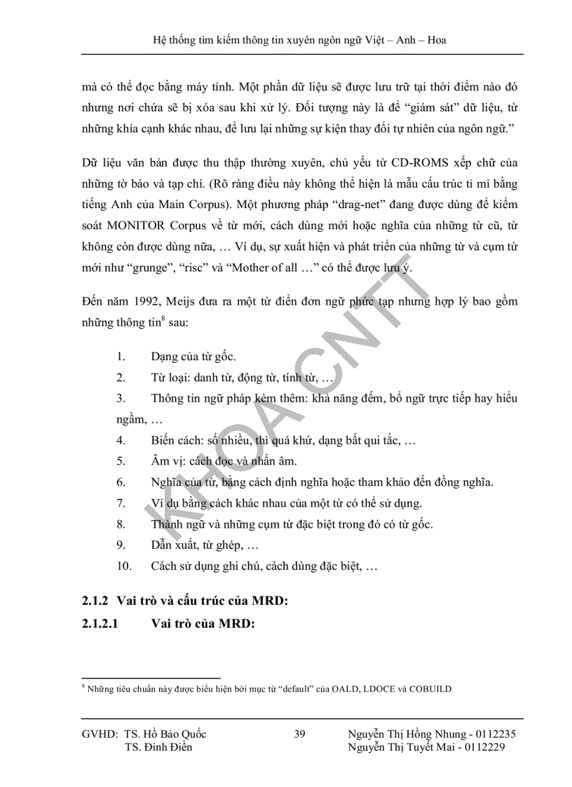 image for page Hệ thống tìm kiếm thông tin xuyên ngôn ngữ Việt Anh Hoa