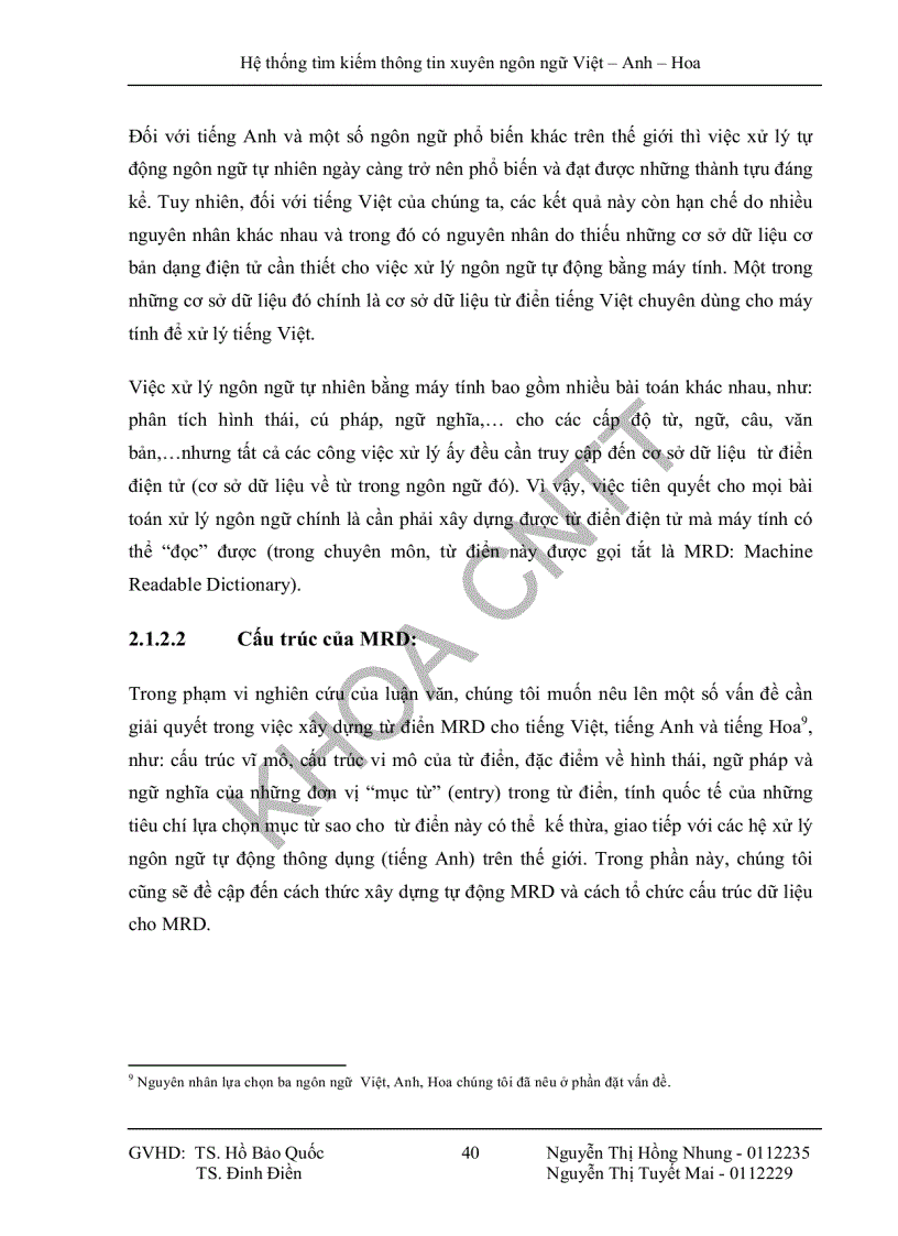 image for page Hệ thống tìm kiếm thông tin xuyên ngôn ngữ Việt Anh Hoa