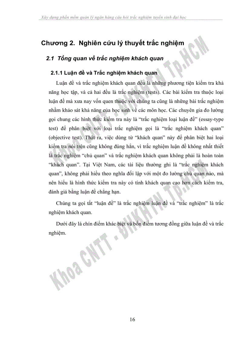 image for page Xây dựng phần mềm quản lý ngân hàng câu hỏi trắc nghiệm tuyển sinh đại học