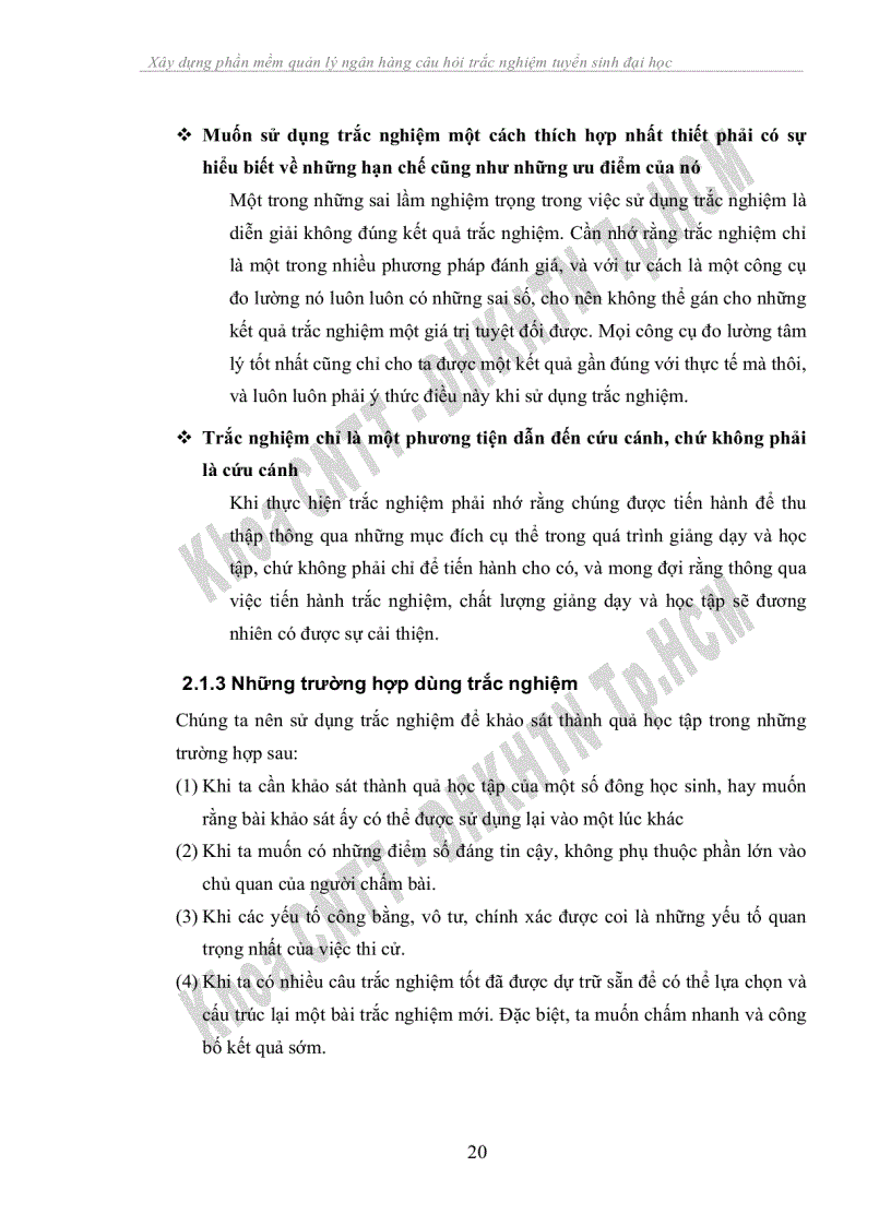 image for page Xây dựng phần mềm quản lý ngân hàng câu hỏi trắc nghiệm tuyển sinh đại học