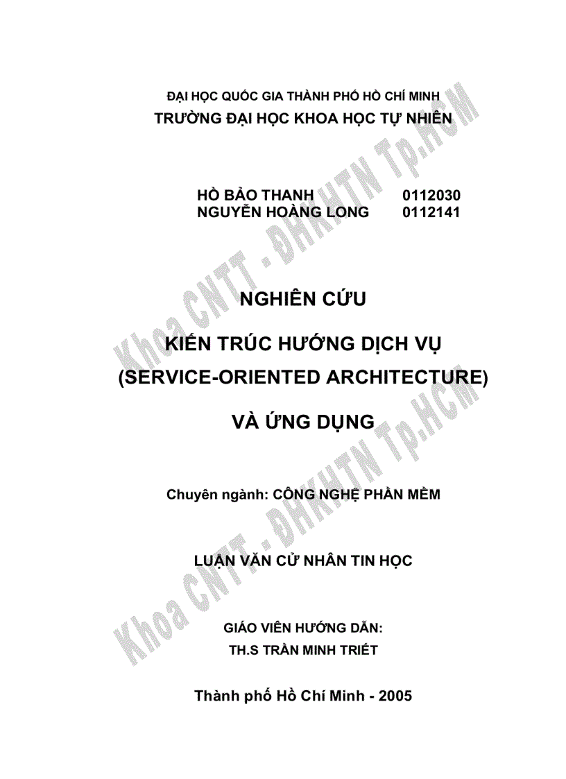 image for page Nghiên cứu kiến trúc hướng dịch vụ service oriented architecture và ứng dụng