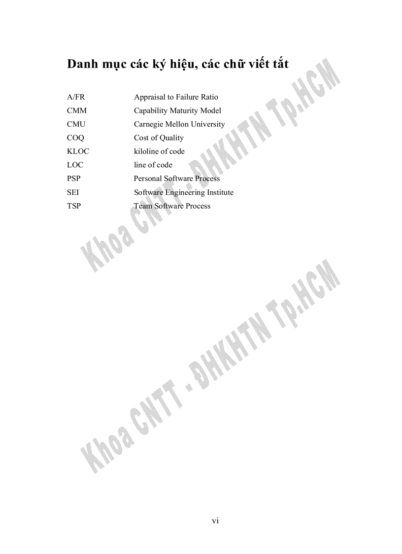 image for page Các phương pháp luận trong PSP về quy trình quản lý sai sót