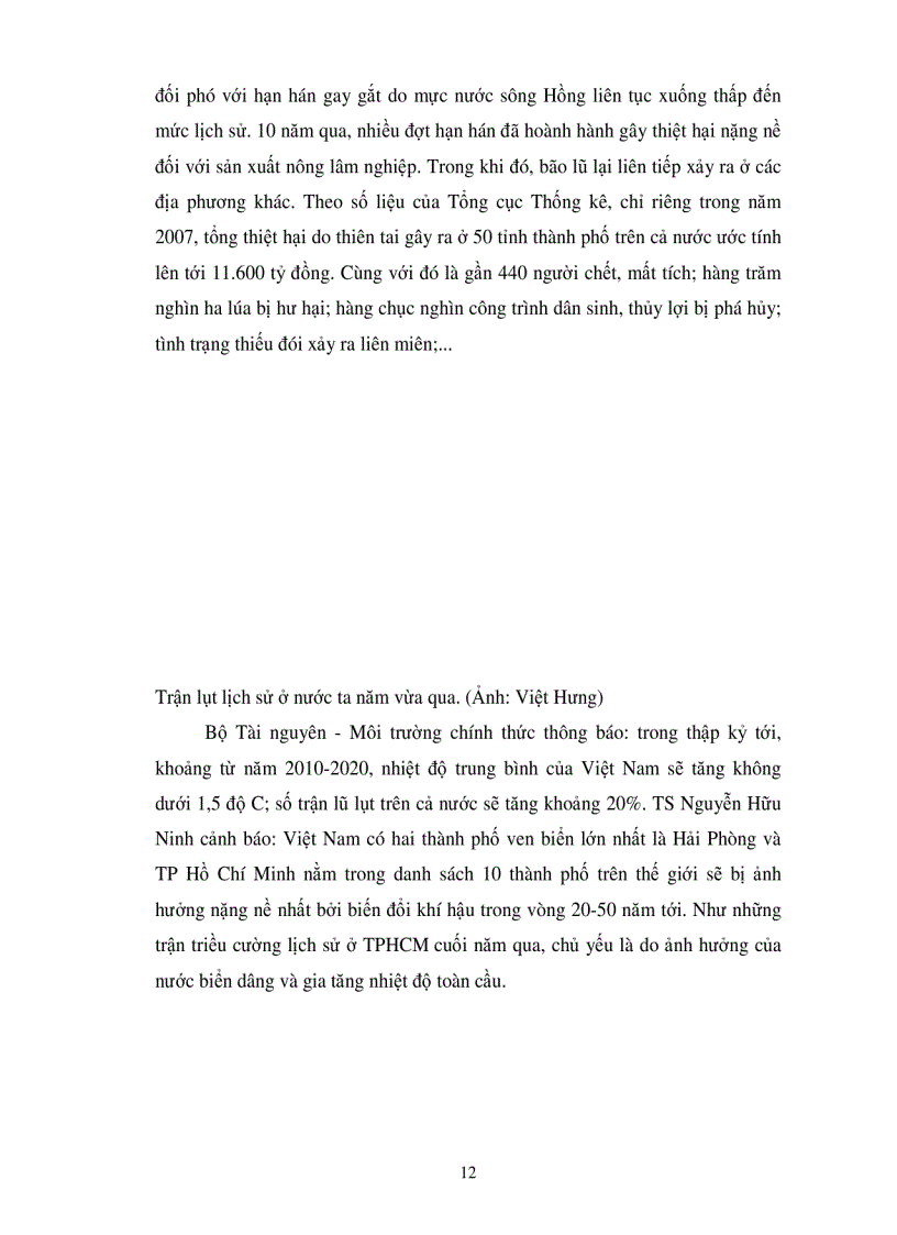 image for page Biến đổi khí hậu toàn cầu và ảnh hưởng của biến đổi khí hậu đến suy thoái các nguồn tài nguyên thiên nhiên và đói nghèo ở Việt Nam
