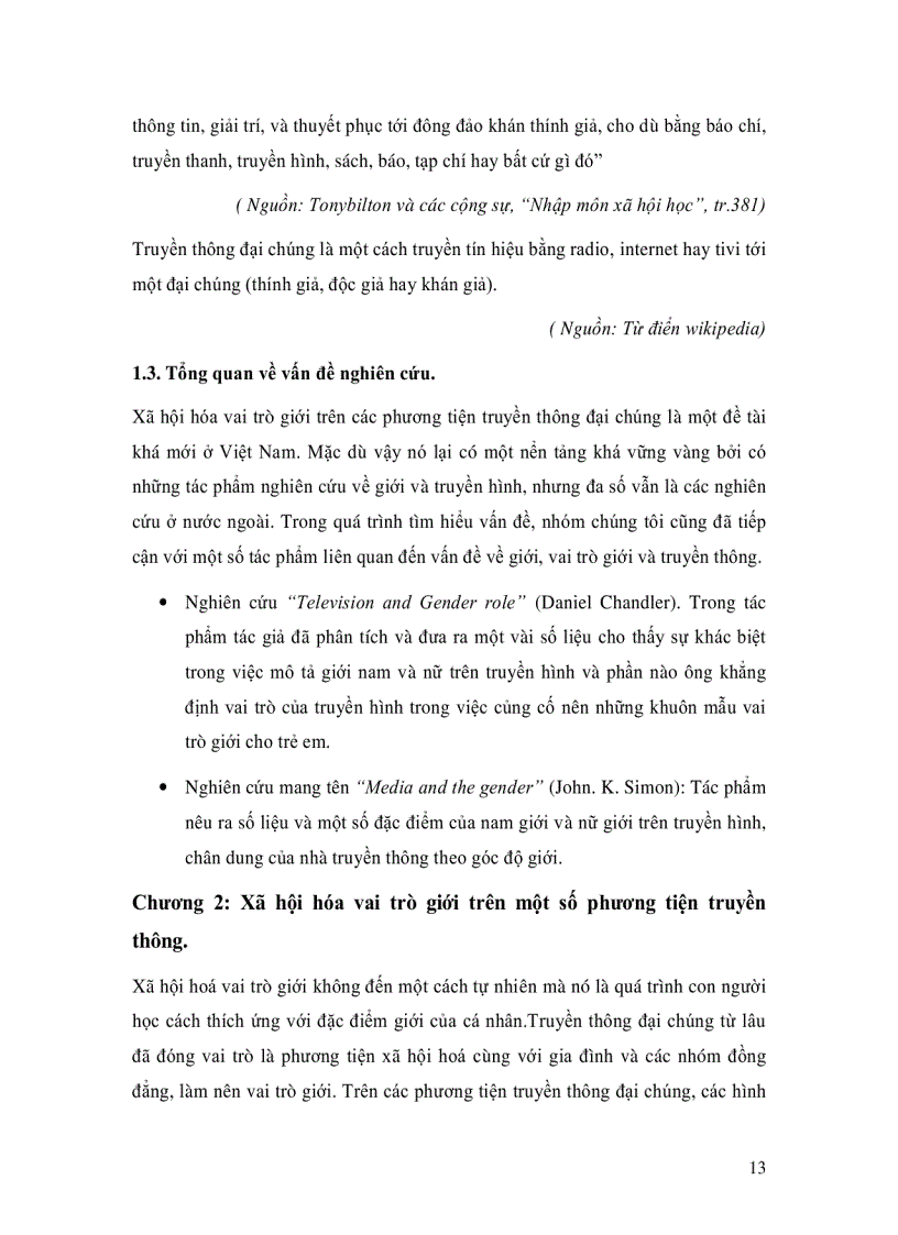 image for page Xã hội hóa vai trò giới trên một số phương tiện truyền thông đại chúng