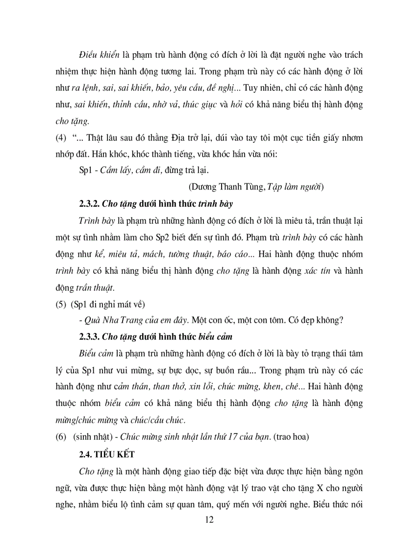 image for page Cấu trúc của sự kiện lời nói cho tặng trong giao tiếp tiếng Việt