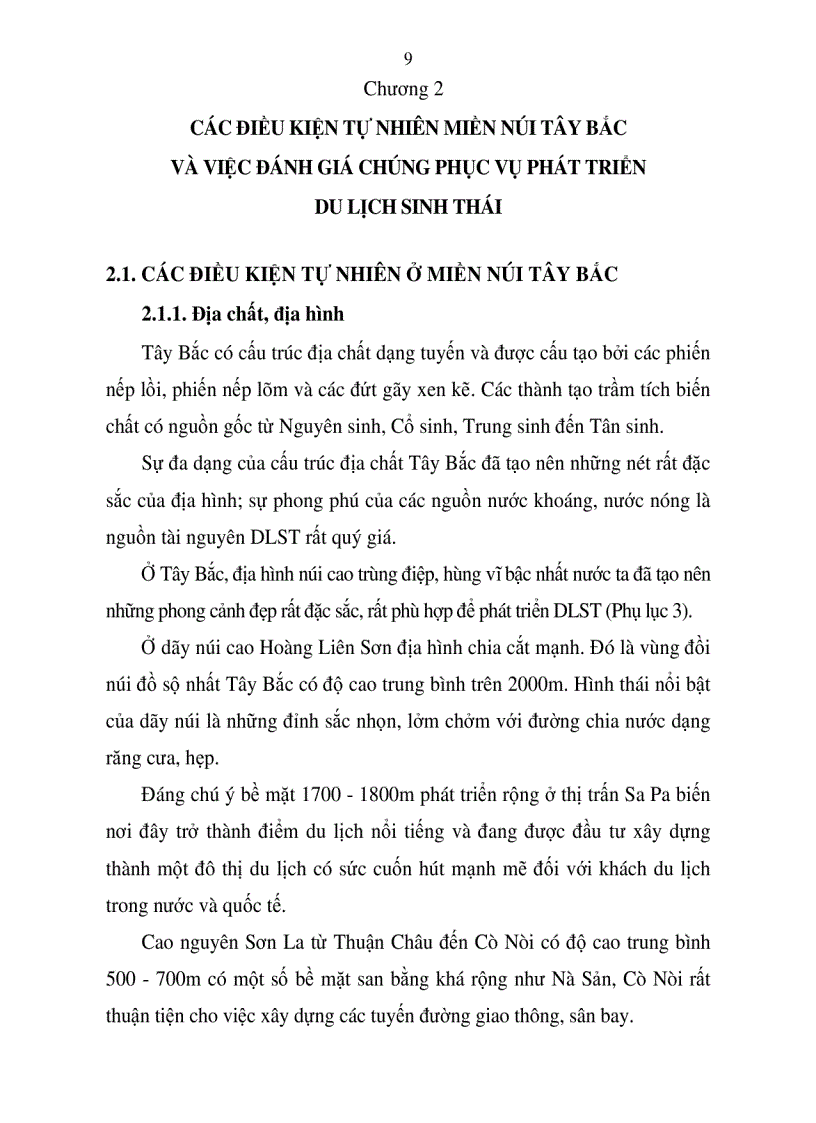 image for page Đánh giá điều kiện tự nhiên để phát triển du lịch sinh thái ở tiểu vùng du lịch miền núi Tây Bắc Việt Nam