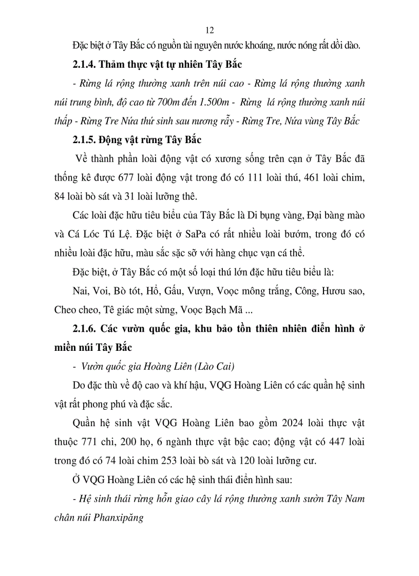 image for page Đánh giá điều kiện tự nhiên để phát triển du lịch sinh thái ở tiểu vùng du lịch miền núi Tây Bắc Việt Nam