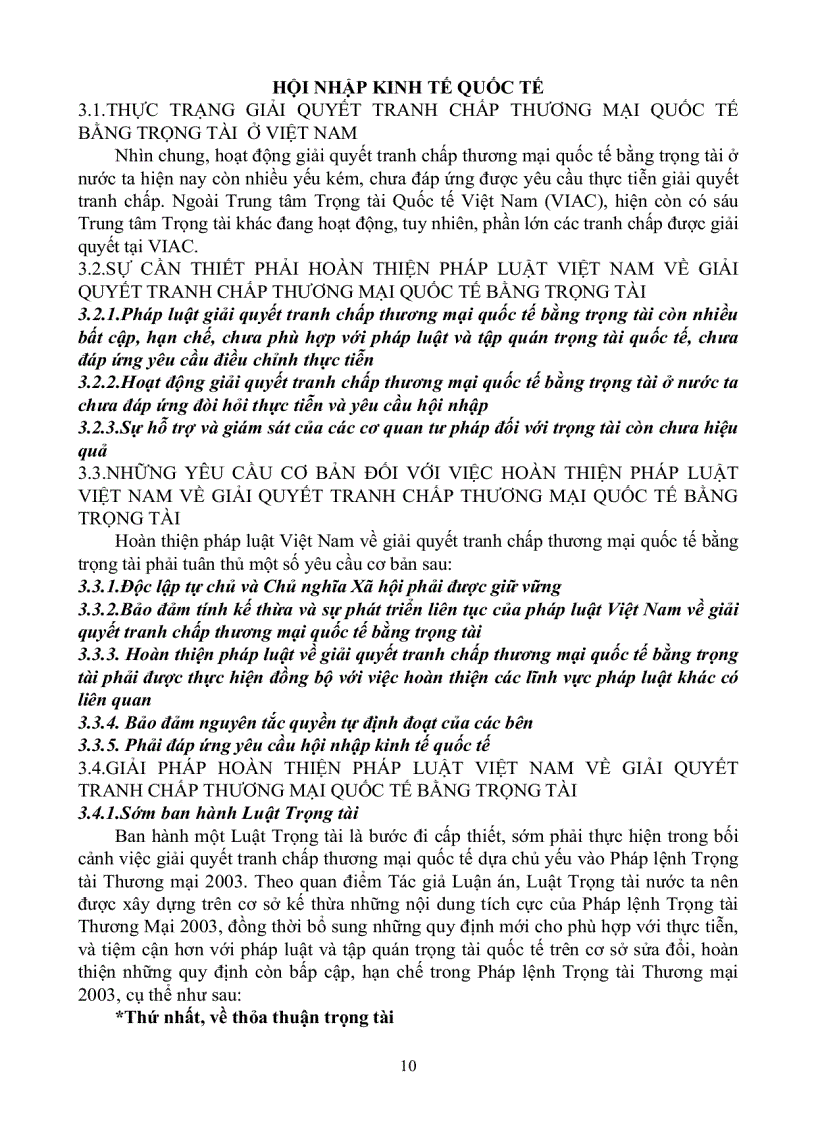 image for page Giải quyết tranh chấp thương mại quốc tế bằng trọng tài ở Việt Nam trong điều kiện hội nhập kinh tế quốc tế
