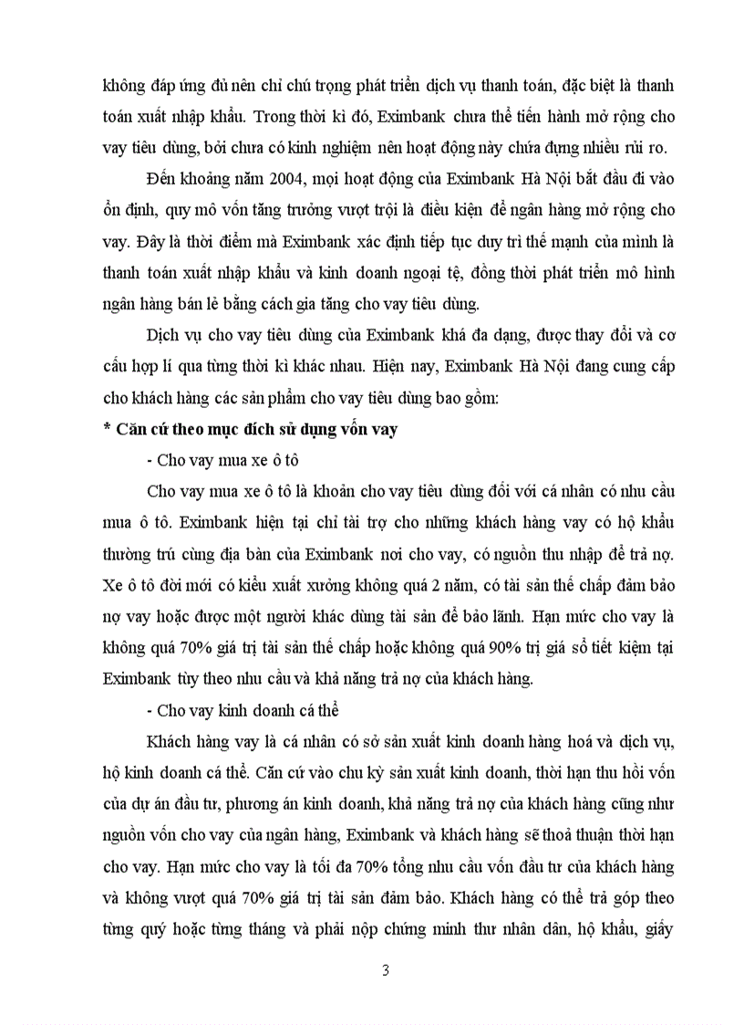 image for page Phát triển hoạt động cho vay tiêu dùng tại Ngân hàng thương mại cổ phần Xuất nhập khẩu chi nhánh Hà Nội