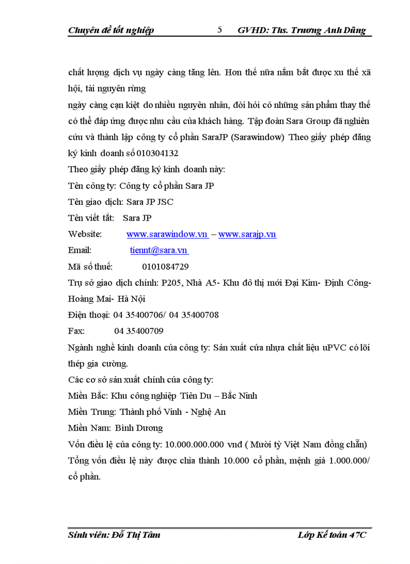 image for page Hoàn thiện kế toán chi phí sản xuất và tính giá thành sản phẩm tại công ty cổ phần SaraJP