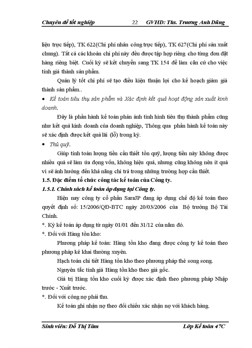 image for page Hoàn thiện kế toán chi phí sản xuất và tính giá thành sản phẩm tại công ty cổ phần SaraJP