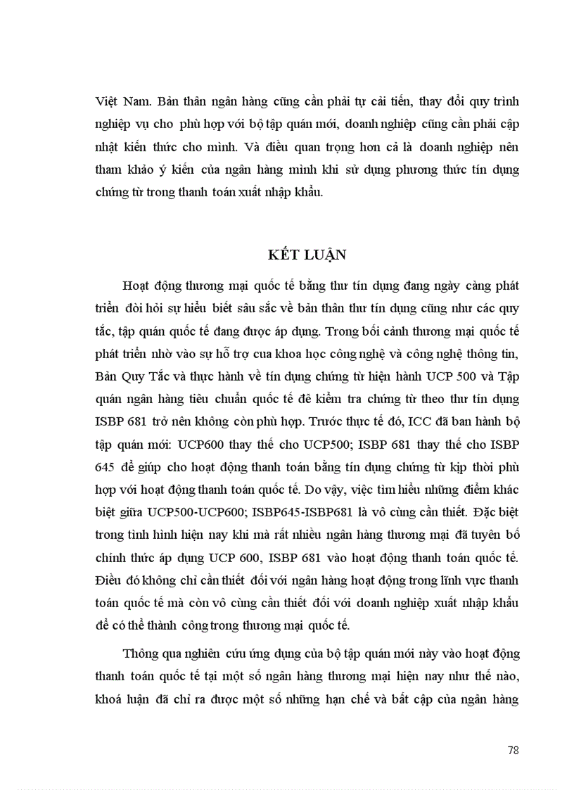 image for page Ứng dụng thực tế của UCP 600 và ISBP 681 trong việc tạo lập và kiểm tra bộ chứng từ thanh toán theo phương thức tín dụng chứng từ tại một số ngân hàng thương mại
