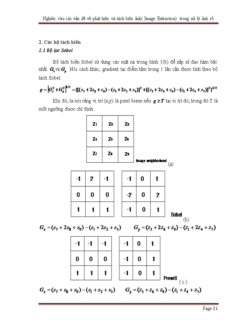 image for page Nghiên cứu các vấn đề về phát hiện và tách biên ảnh Image Extraction trong xử lý ảnh số