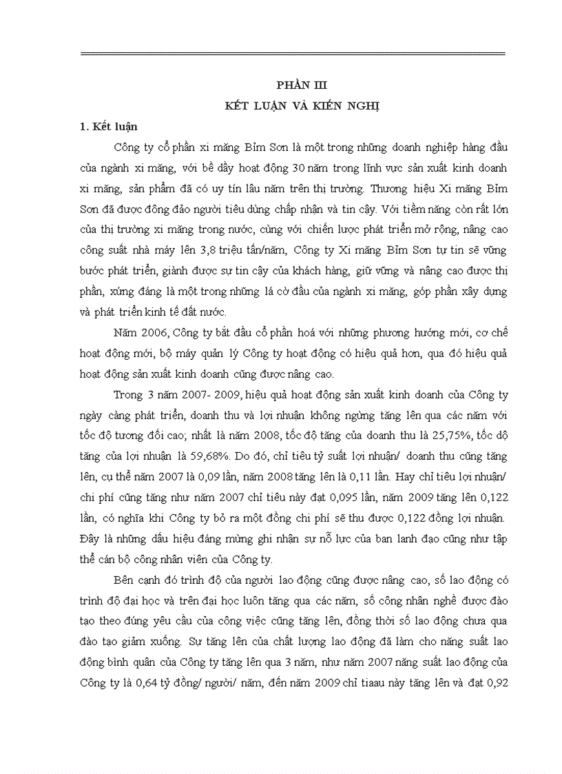 image for page Đánh giá hiệu quả hoạt động sản xuất kinh doanh tại Công ty cổ phần xi măng Bỉm Sơn