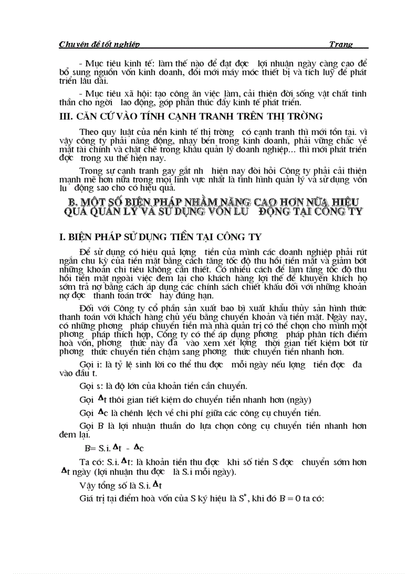 image for page Phân tích tình hình quản lý và sử dụng vốn lưu động tại công ty cổ phần sản xuất bao bì xuát khẩu thuỷ sản