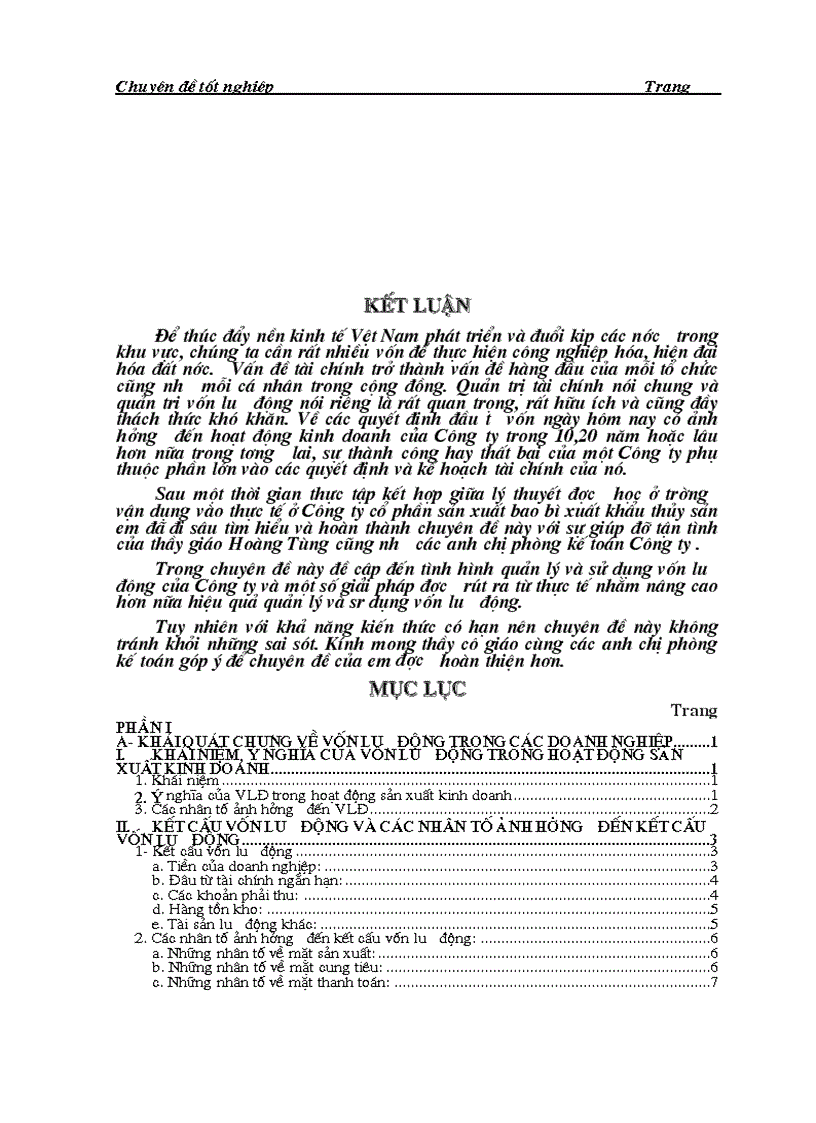 image for page Phân tích tình hình quản lý và sử dụng vốn lưu động tại công ty cổ phần sản xuất bao bì xuát khẩu thuỷ sản