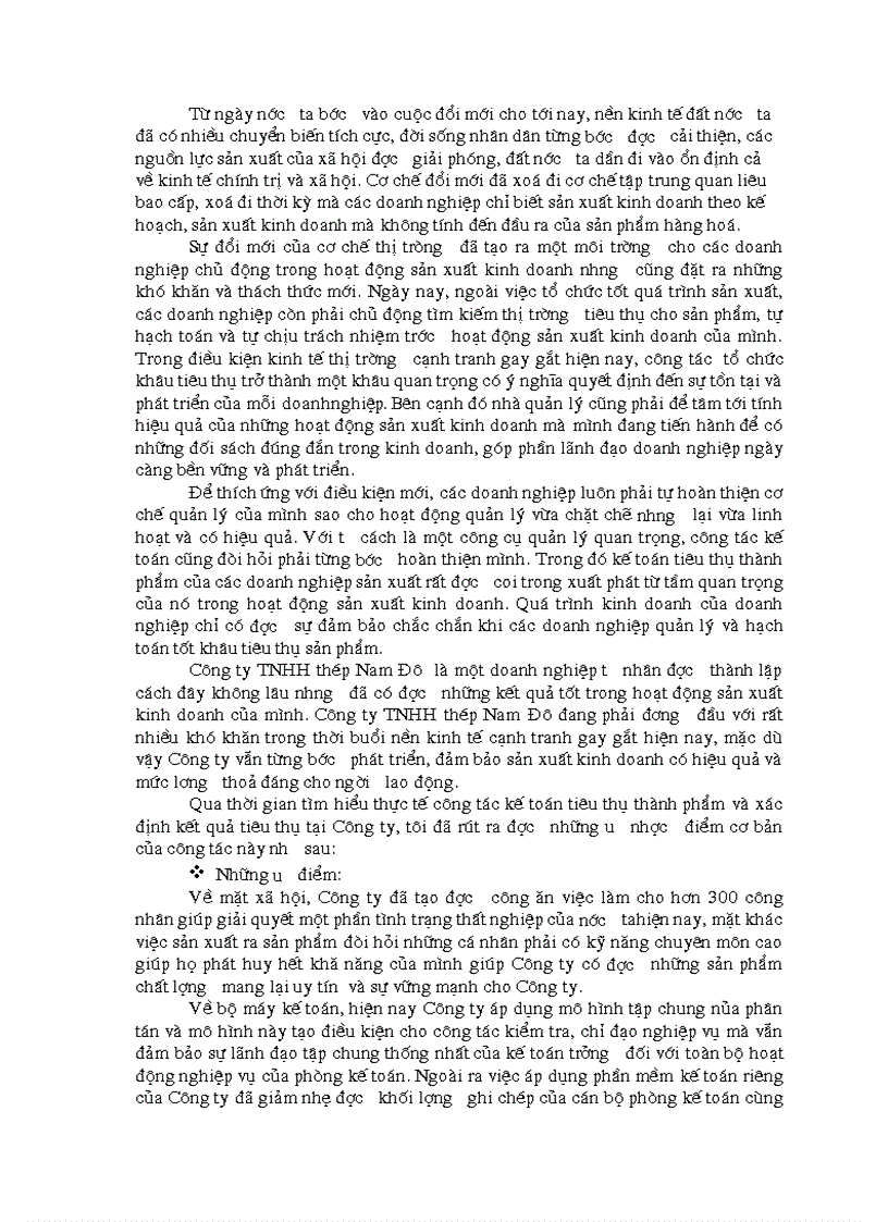 image for page Hoàn thiện kế toán tiêu thụ thành phẩm và xác định kết quả tiêu thụ thành phẩm tại Công ty TNHH thép Nam Đô