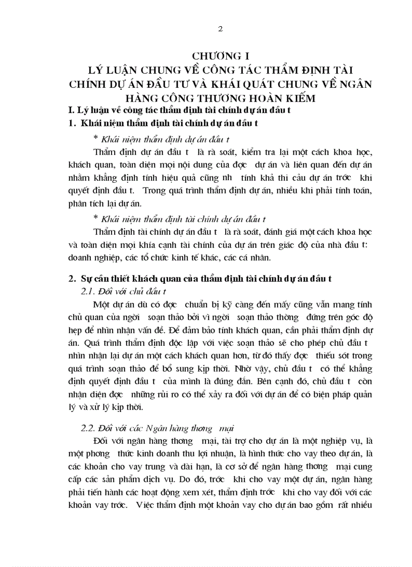 image for page Công tác thẩm định tài chính dự án đầu tư tại ngânhàng NHTMCP Công Thương VietinBank Hoàn Kiếm
