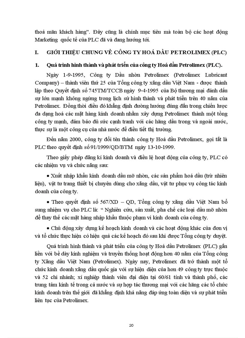 image for page Hoàn thiện hoạt động Marketing quốc tế nhằm thúc đẩy xuất khẩu các sản phẩm hoá dầu tại Công ty Hoá dầu PETROLIMEX PLC