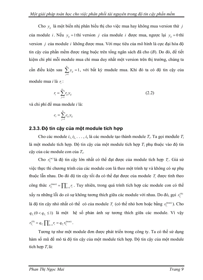 image for page Một giải pháp toán học cho việc phân phối tài nguyên trong độ tin cậy phần mềm