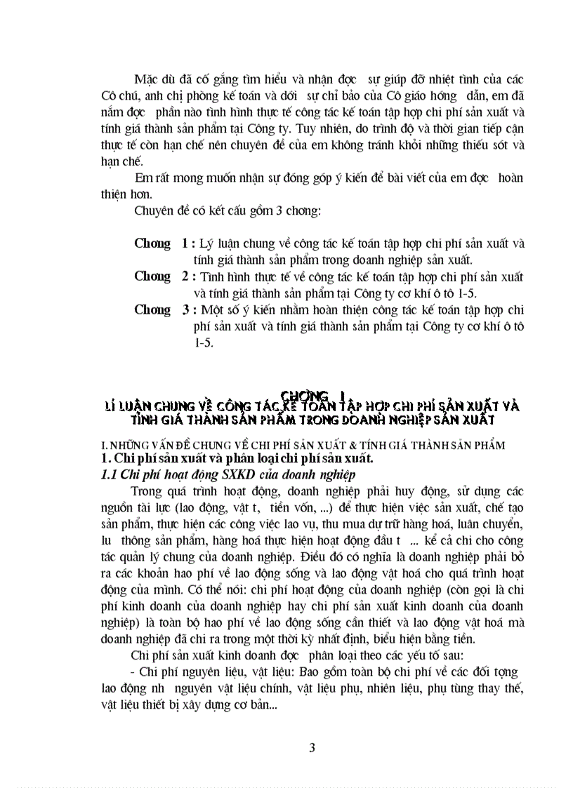 Công tác kế toán tập hợp chi phí sản xuất và tính giá thành sản phẩm ở Công ty cơ khí ô tô 1 5